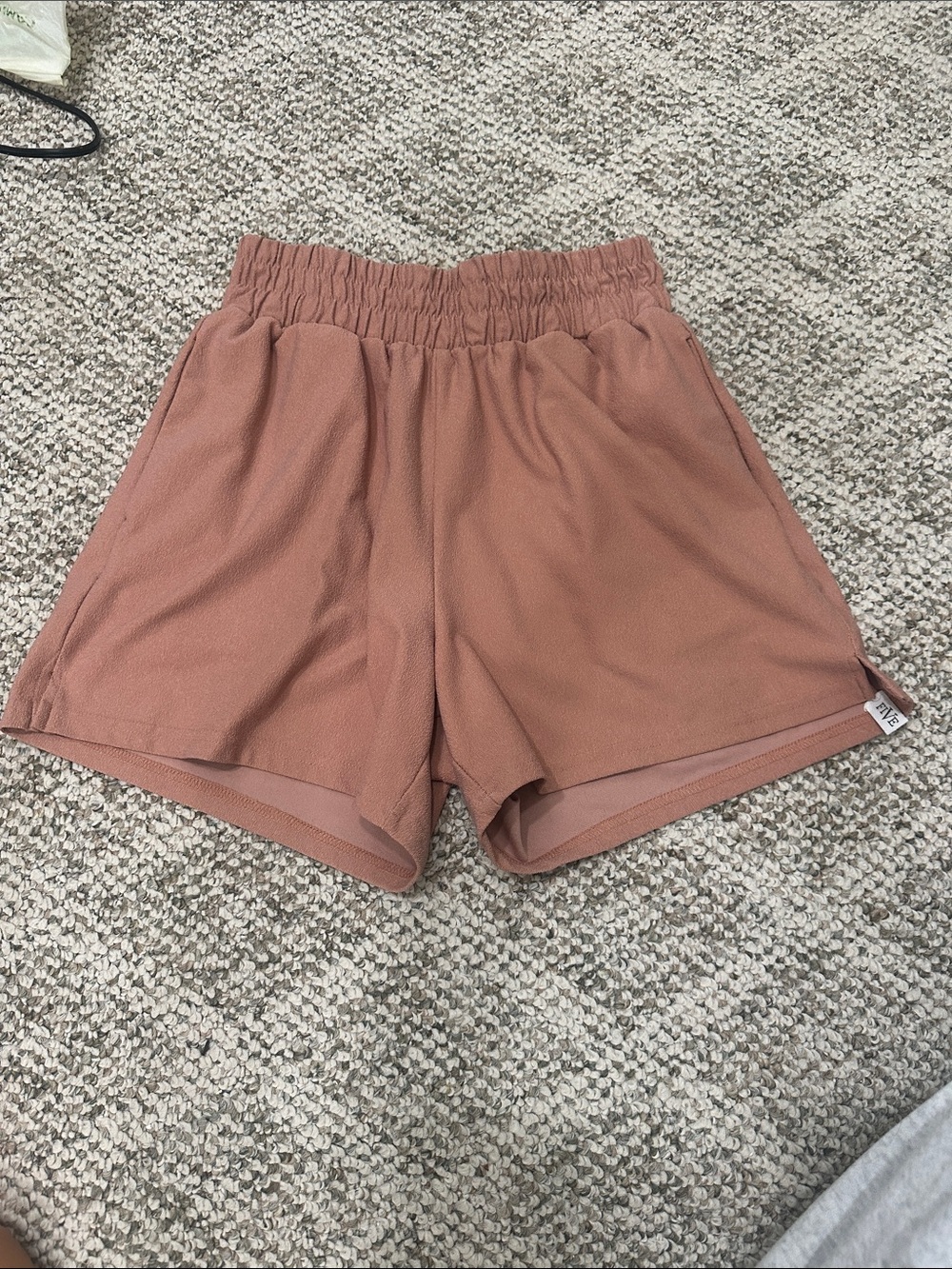 Women's Athletic Elastic Waist Shorts in Mauve
